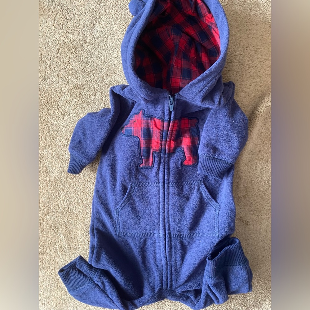 Carter’s Baby Boy Bear Fleece Hooded Romper